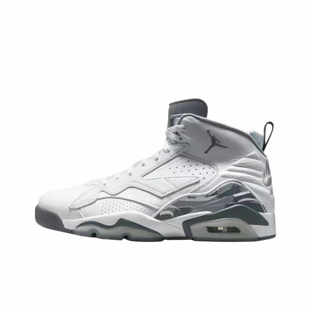 Jordan White and Gray High-Top Sneakers