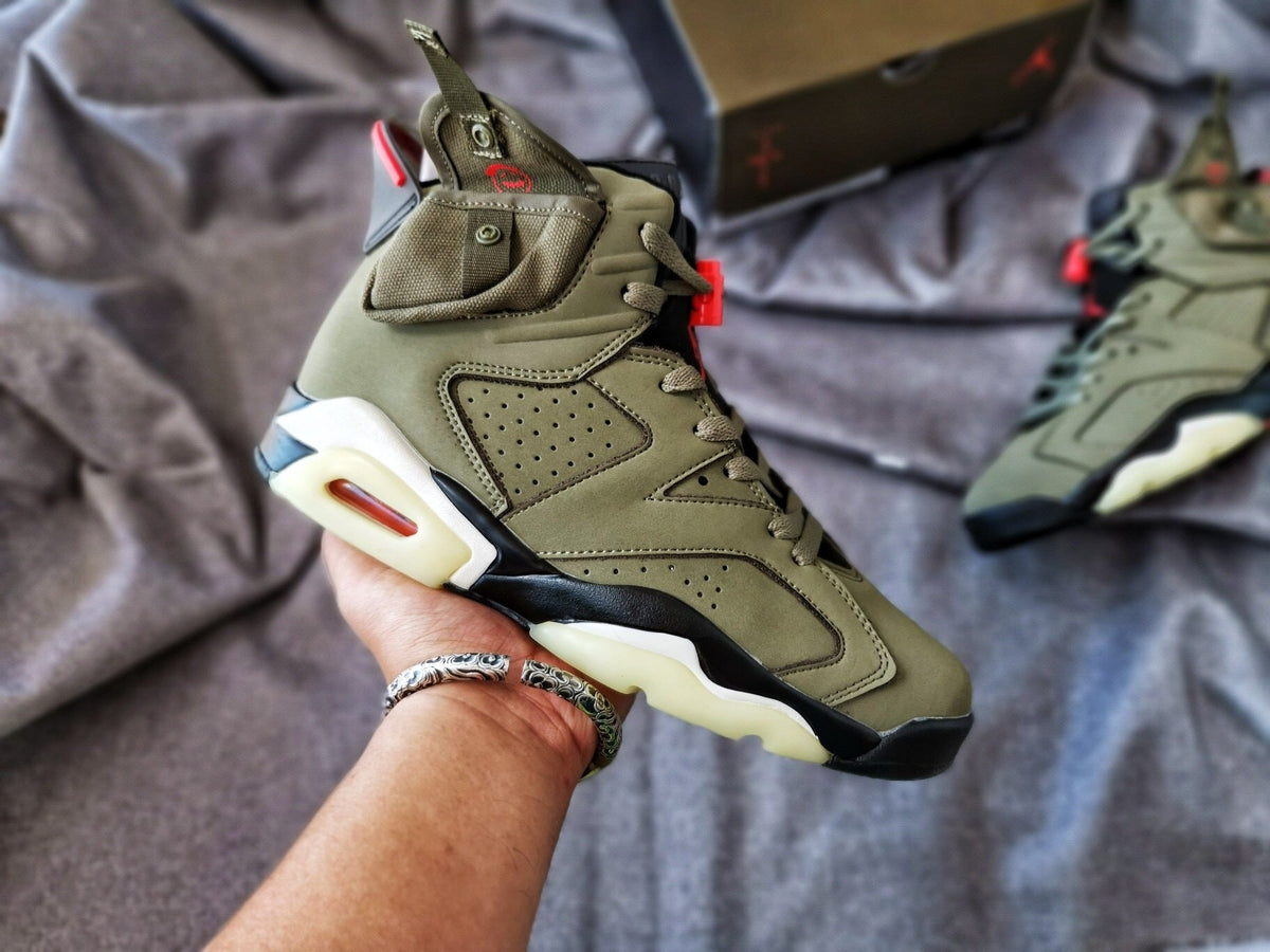 Air Jordan 6 TS 3M High-Top Sneakers Olive