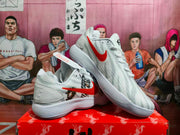 Nike Anime Graphic Sneakers White with Red Swoosh