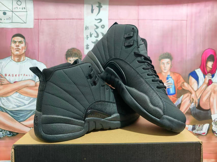 Jordan 12 Black High-Top Basketball Sneakers