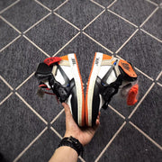 Air Jordan 1 Off-White Black Orange High-Top Sneakers