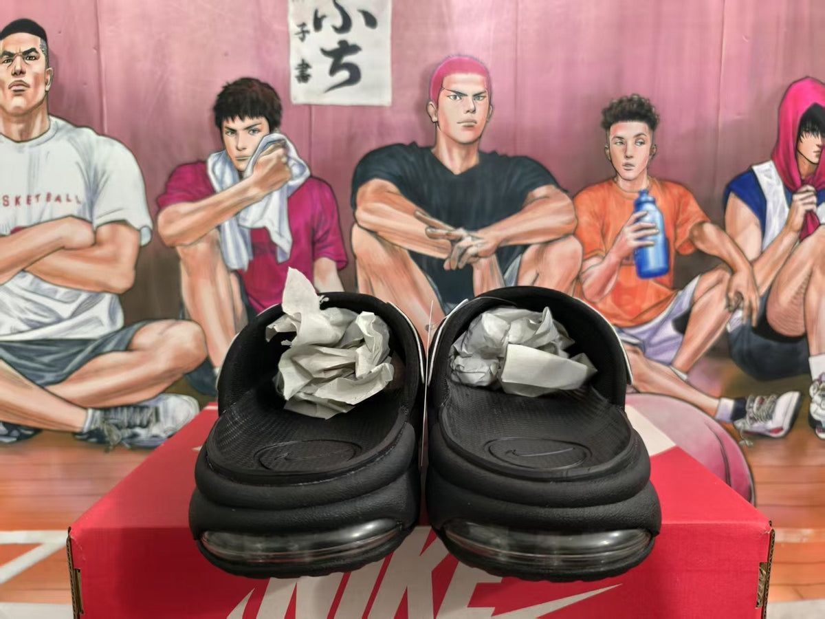 Nike Air More Uptempo Black White Slides