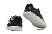 Black Low-Top Sneakers with Contrast Laces and White Sole