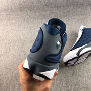 Air Jordan 13 Flint Navy Blue and White Sneakers
