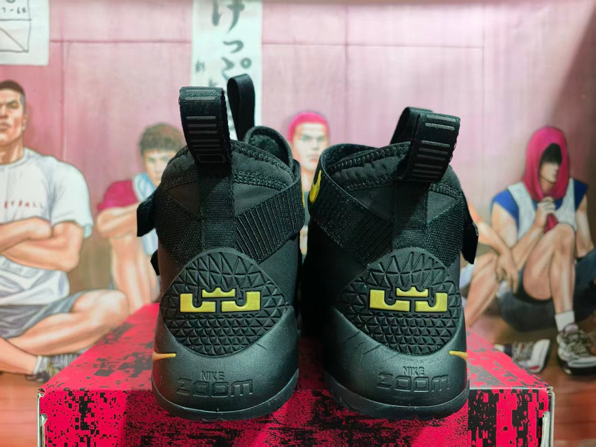 Nike LeBron Soldier 11 Black and Gold Basketball Shoes