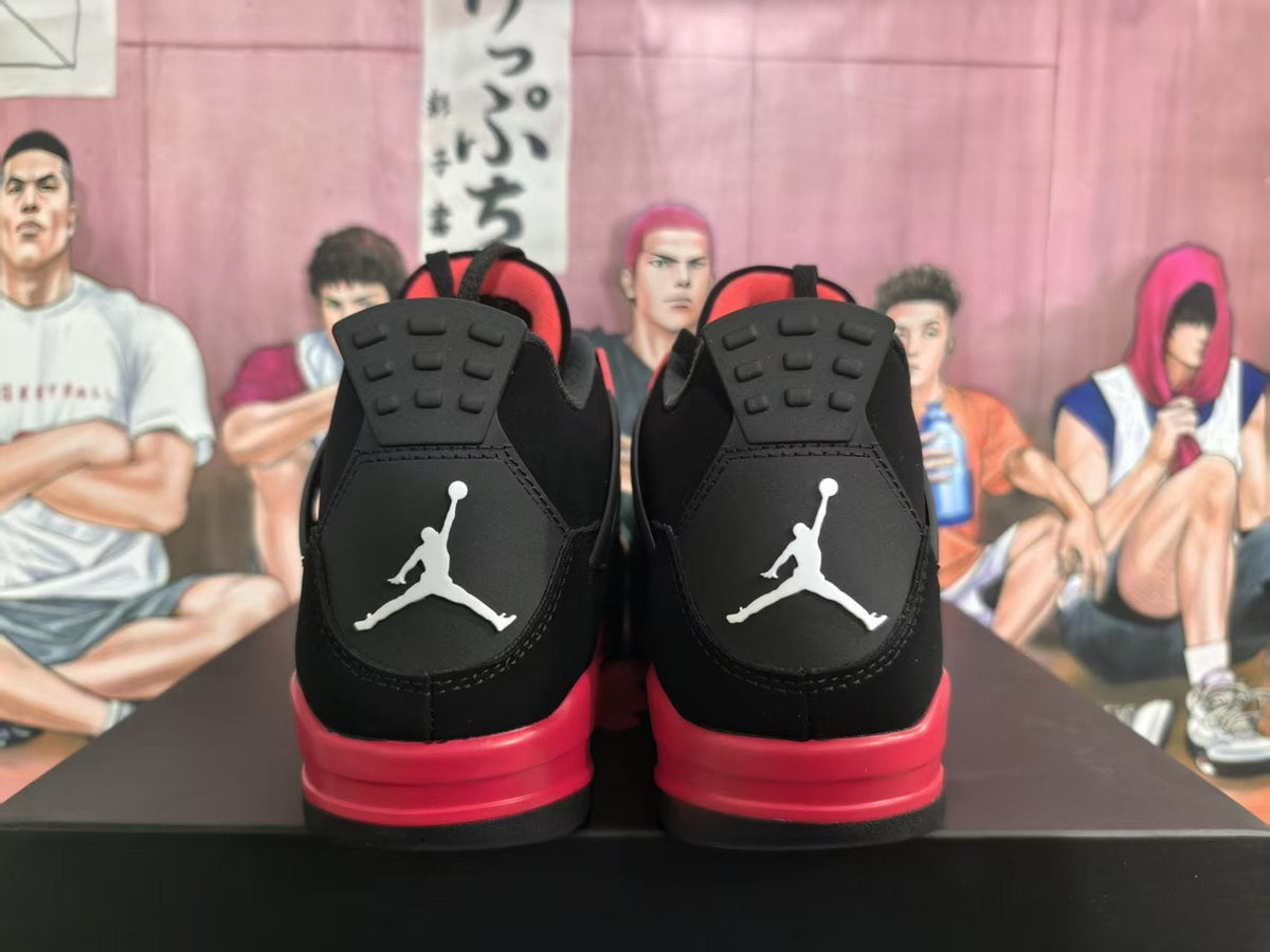 Jordan 4 Black and Red Basketball Sneakers
