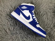 Air Jordan 1 Mid Kentucky White Blue Sneakers B62-104