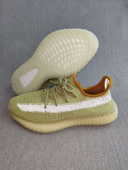 Yeezy 350 V2 Reflective Green Knit Sneakers