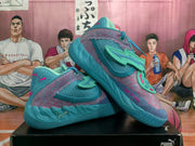 PUMA Blue Basketball Shoes with Pink Accents