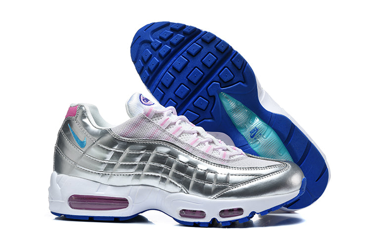 Nike Air Max 95 Silver Pink Blue Sneakers