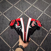 Jordan 1 High Black Red Patent Leather Sneakers