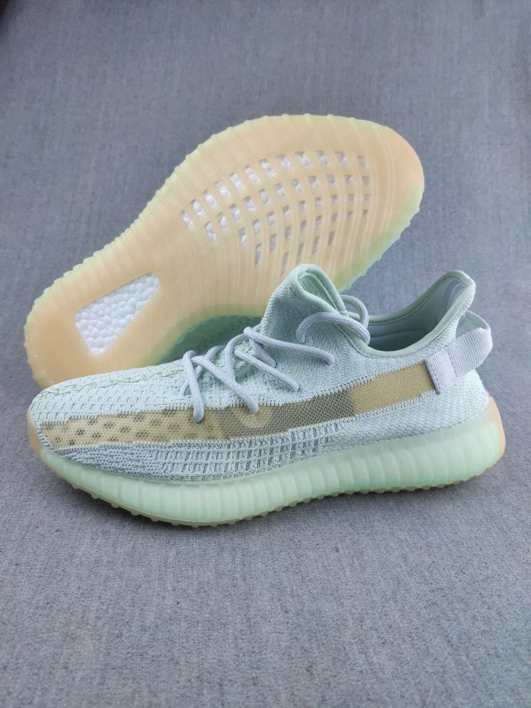 Yeezy 350 V2 Sneakers Light Green and Beige
