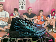 Puma Black and Blue Graphic Sneakers