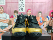 Nike Gold and Black Foamposite Basketball Sneakers