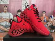 Jordan Red and Black Low-Top Basketball Sneakers