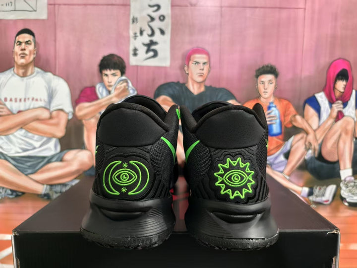 Nike KD Basketball Sneakers Black and Volt Halloween Style