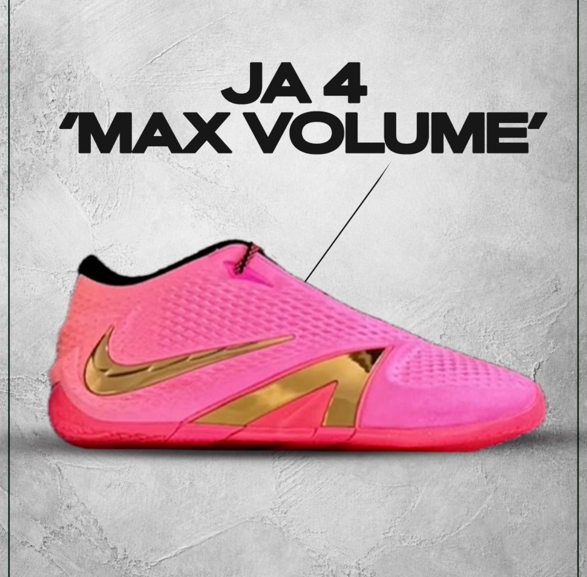 Nike JA 4 Max Volume Pink Gold Basketball Sneakers 519-3