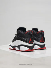 Jordan 6 Rings Black White Red Sneakers