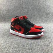 Jordan Air Jordan 1 Mid Red Black Patent Sneakers BQ6472-600