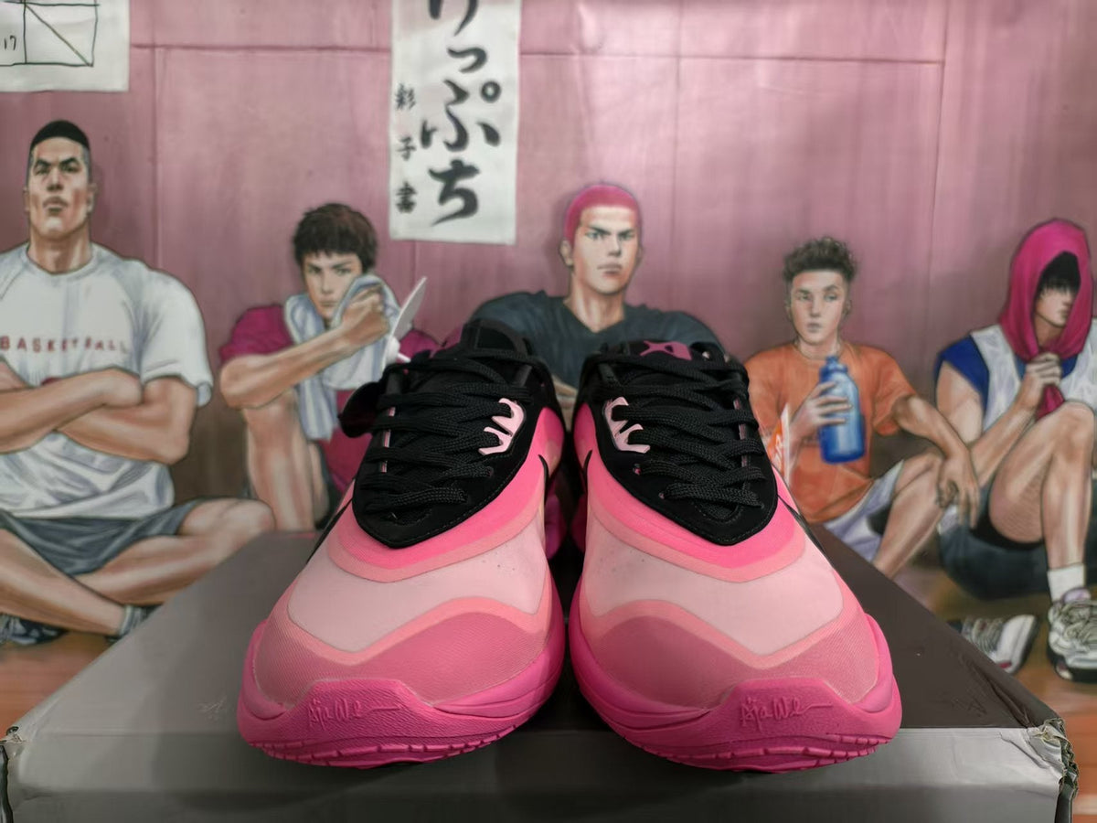 Nike Black and Pink Basketball Sneakers
