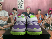 Purple Basketball Sneakers with Green Outsole