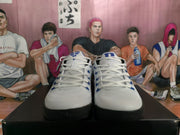 Nike White and Blue Basketball Sneakers