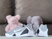 Nike Kobe 9 Low Basketball Shoes, Grey and White