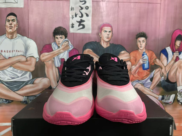 Nike Black and Pink Basketball Sneakers
