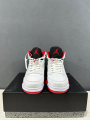 Jordan Air Jordan 5 Fire Red Black Tongue Sneakers White Red