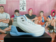 Under Armour White and Blue High-Top Basketball Sneakers