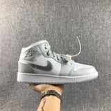Jordan Air Jordan 1 Mid GS White Silver Sneakers