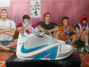 Nike White and Blue Basketball Shoes