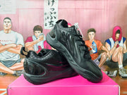 Black Basketball Sneakers with Patterned Trim