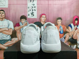 Jordan White and Light Gray Basketball Sneakers