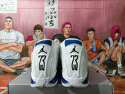 Jordan 14 Retro White and Blue Basketball Sneakers