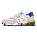 Premiata Mick Sneakers in White, Gray and Blue