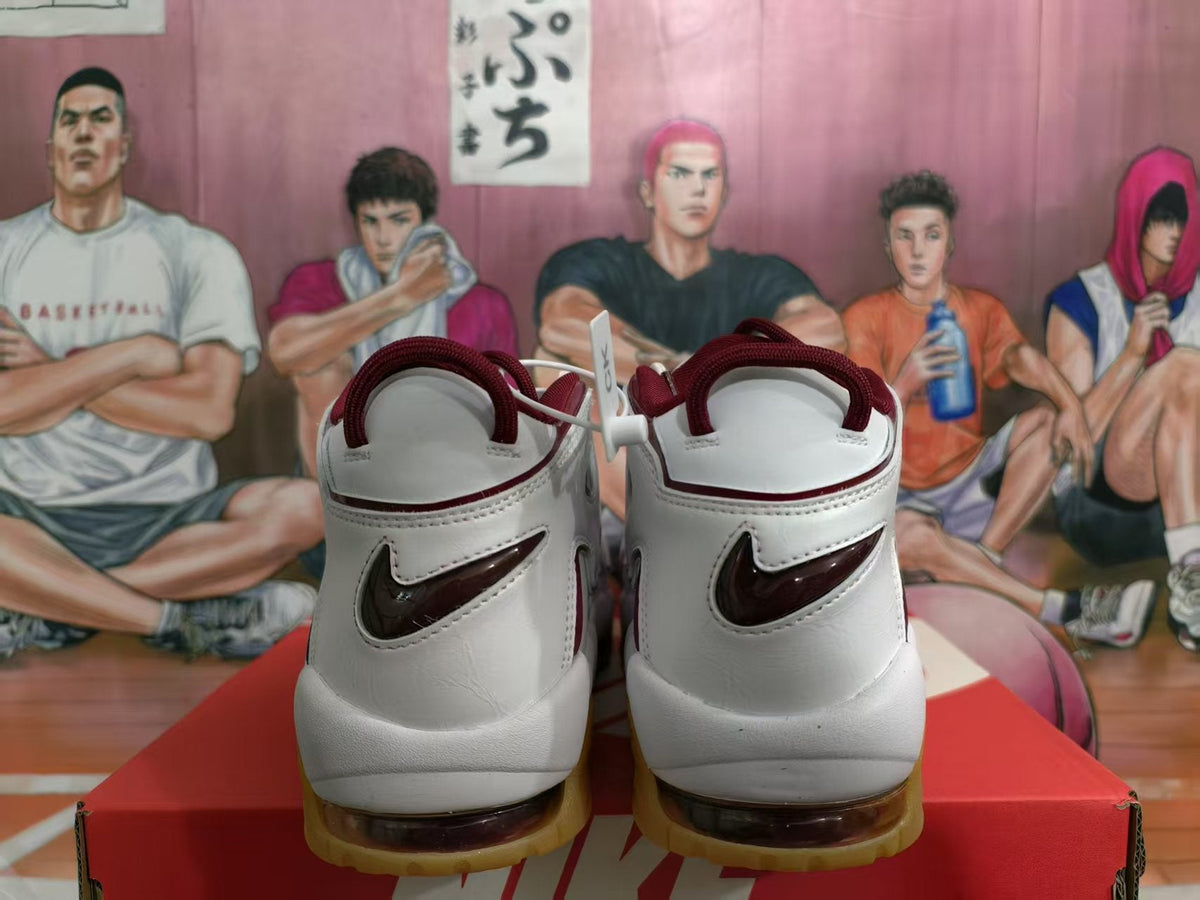 Nike Air More Uptempo Sneakers White Burgundy