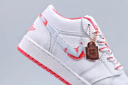 Jordan 1 Low Women's White Pink Red Sneakers