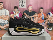 Jordan Black White Gold Basketball Sneakers
