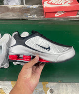 Nike Shox R4 Silver and Black Sneakers