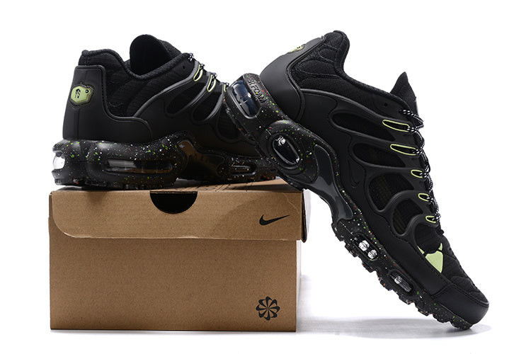 Nike Air Max Plus Black Sneakers with Lime Accents