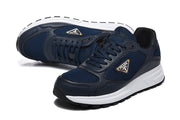 Prada Navy Mesh Panel Low-Top Sneakers