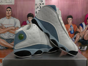 Jordan 13-Style High-Top Sneakers Blue Gray