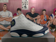 Jordan Basketball Sneakers Navy and White Obsidian