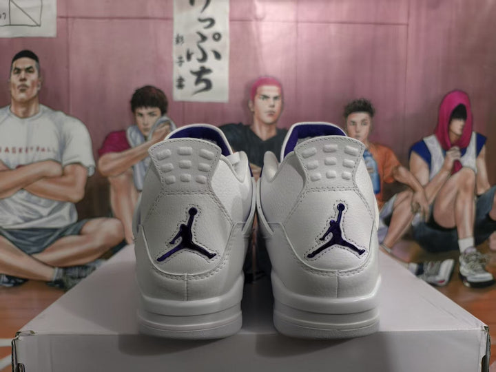Jordan 4 White Purple Sneakers