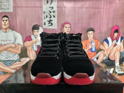Jordan Black and Red Velvet Basketball Sneakers