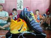 Nike Yellow and Blue Mismatch Basketball Sneakers