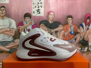 Nike Zoom Basketball Sneakers White and Burgundy