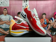 Nike Red and White Basketball Sneakers