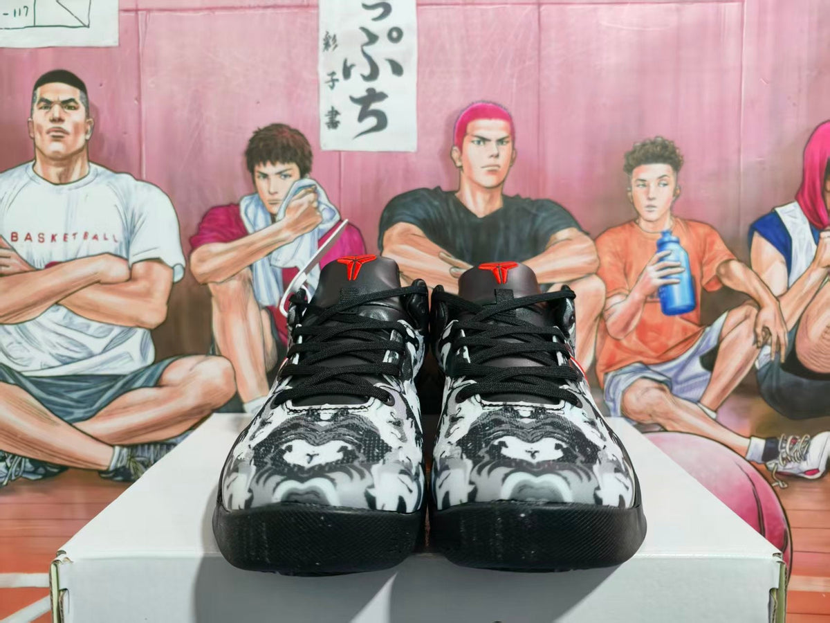 Nike Black and Red Basketball Sneakers